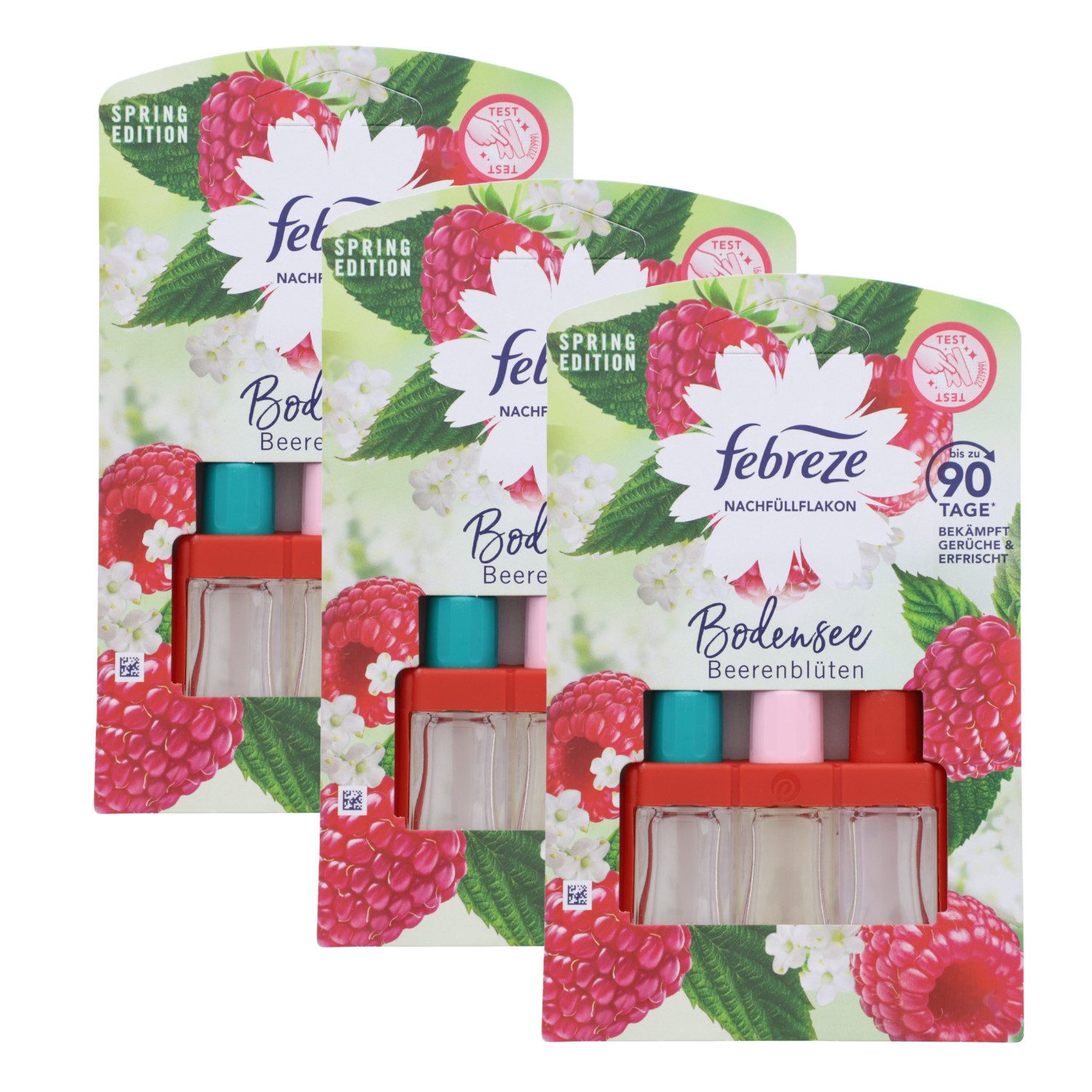Febreze Raumduft-Nachfüllflasche 3 x Febreze Bodensee Beerenblüten Duftstecker Nachfüller je 20ml