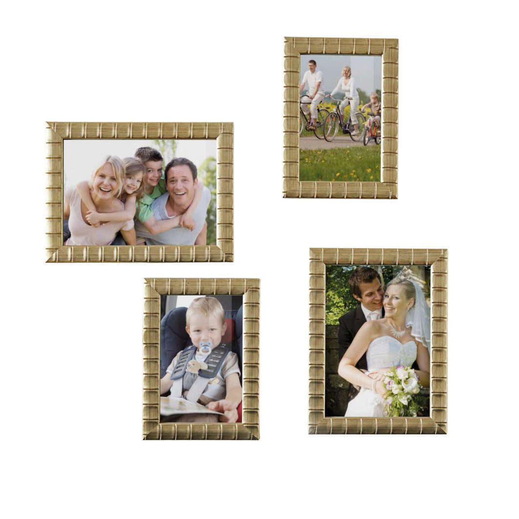 Home-trends24.de Bilderrahmen Gold Farbe Bilderrahmen Fotorahmen Kunststoff 4er-Set, (4 St)