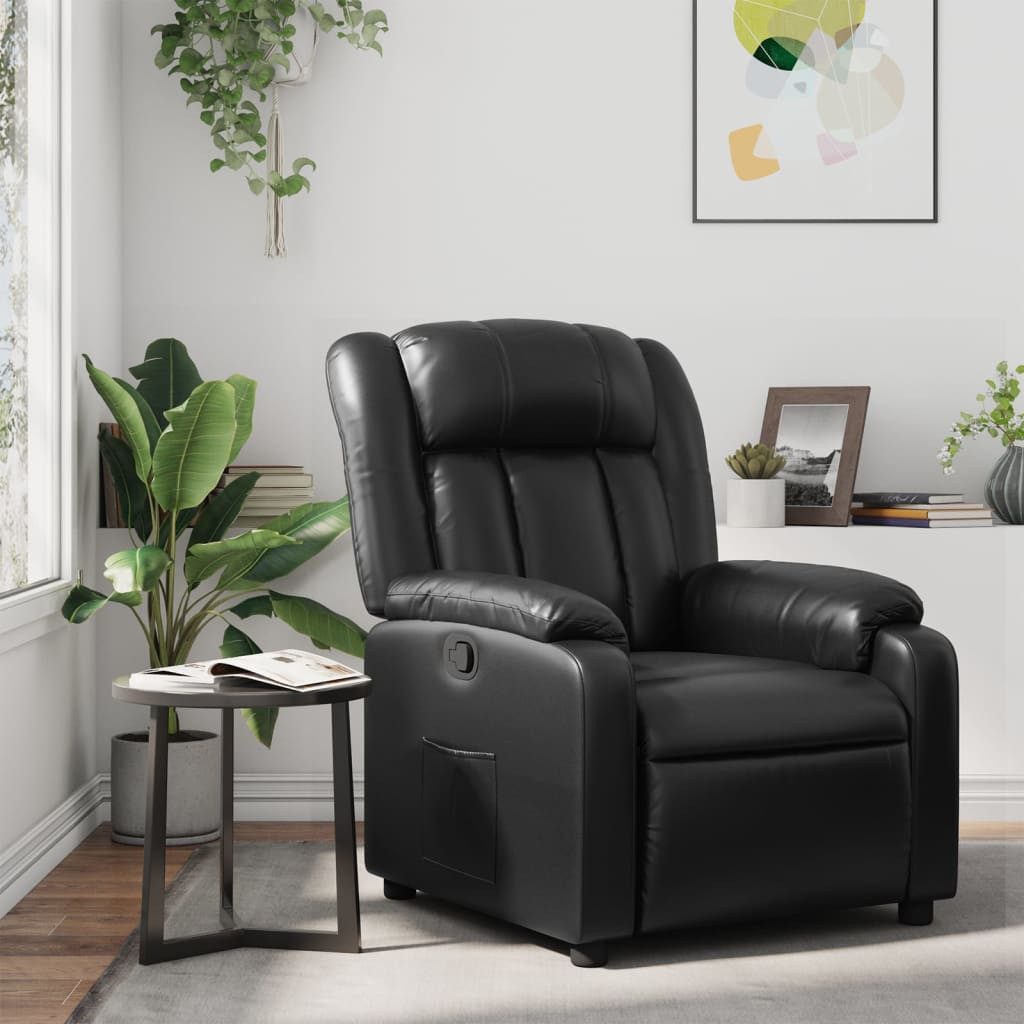 vidaXL Sessel Relaxsessel Schwarz Kunstleder (1-St)