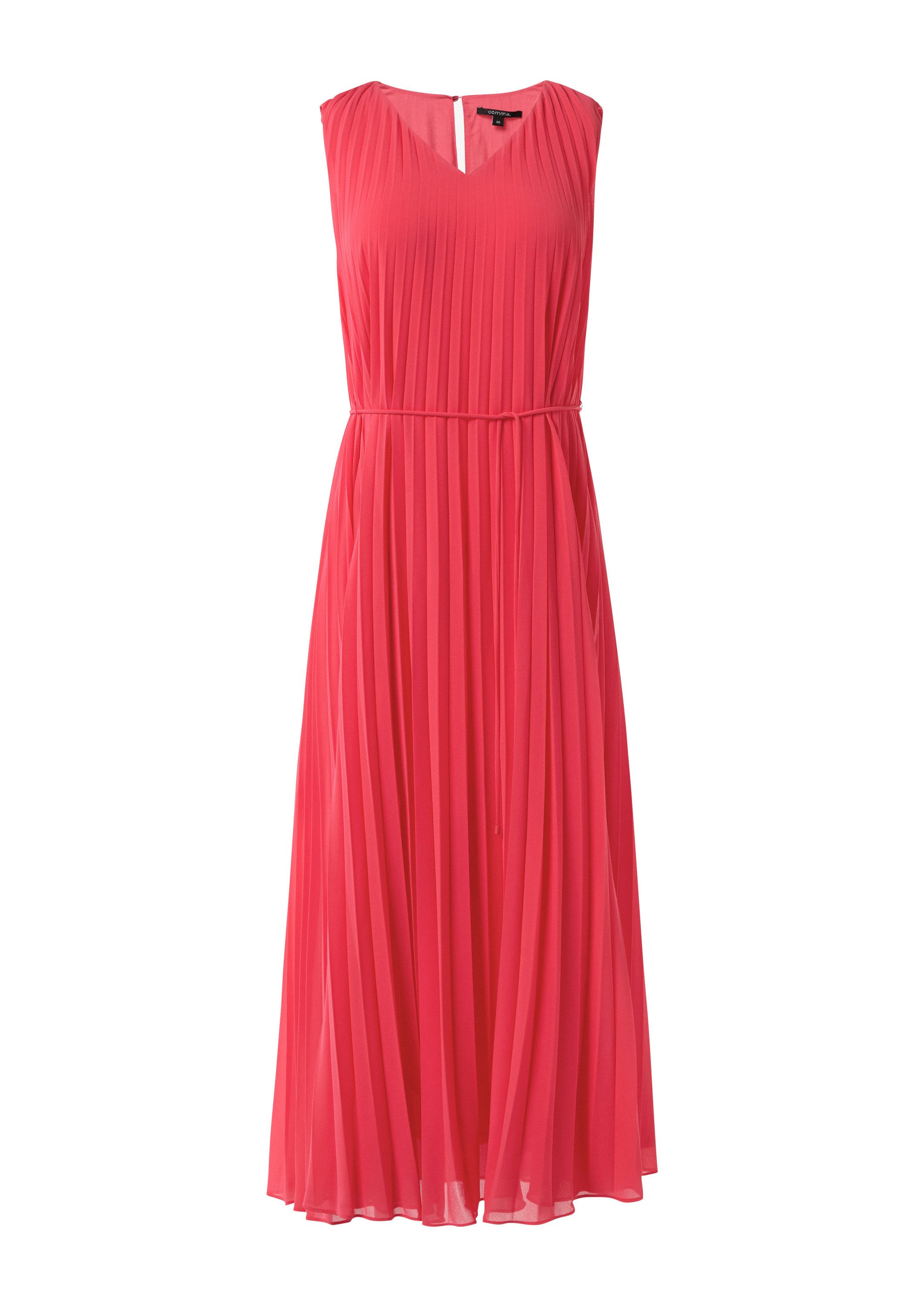 comma Maxikleid Kleid Midikleid mit Plisseefalten günstig online kaufen