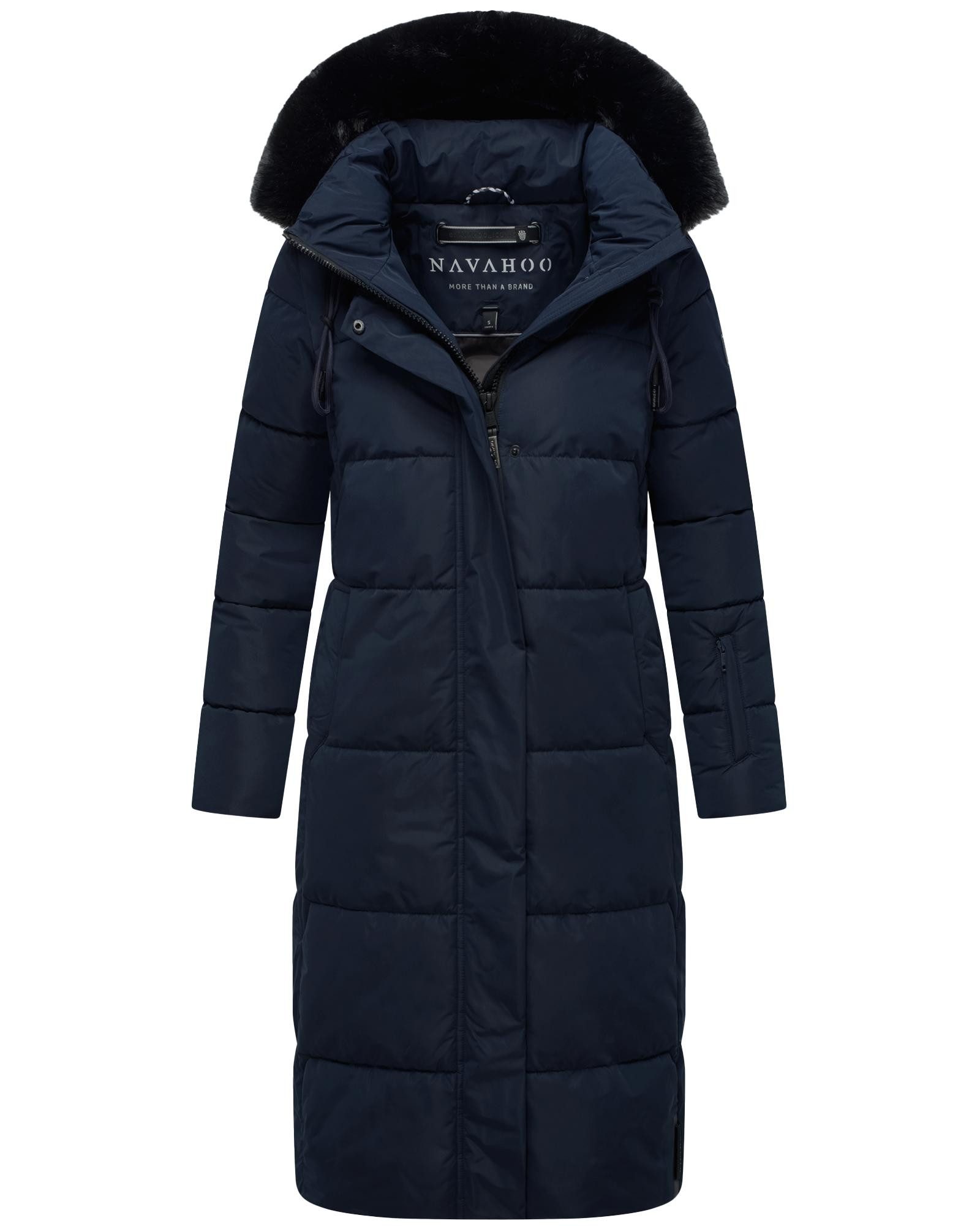 Navahoo Steppmantel Blitzliebe XIV Wintermantel mit Kunstfell-Kapuze