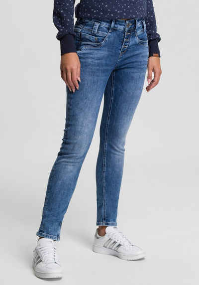 GANG Slim-fit-Jeans 94CARLI mit offener Knopfleiste