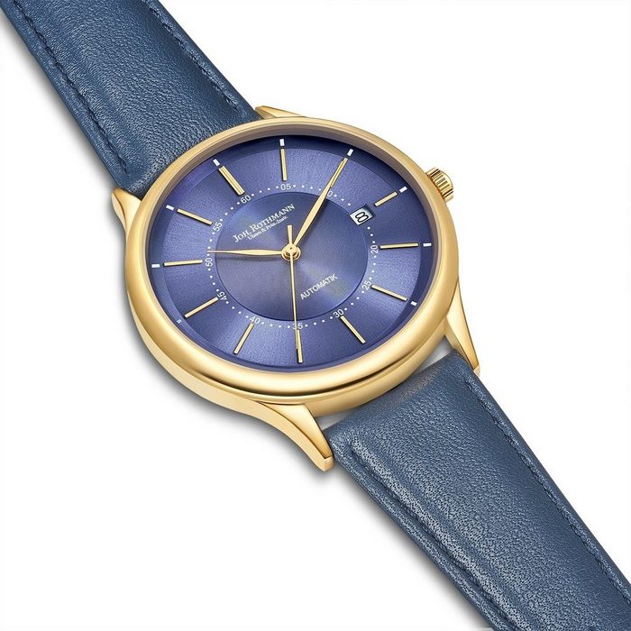 Joh. Rothmann Automatikuhr Modern I. blau Mit Echtleder-Armband