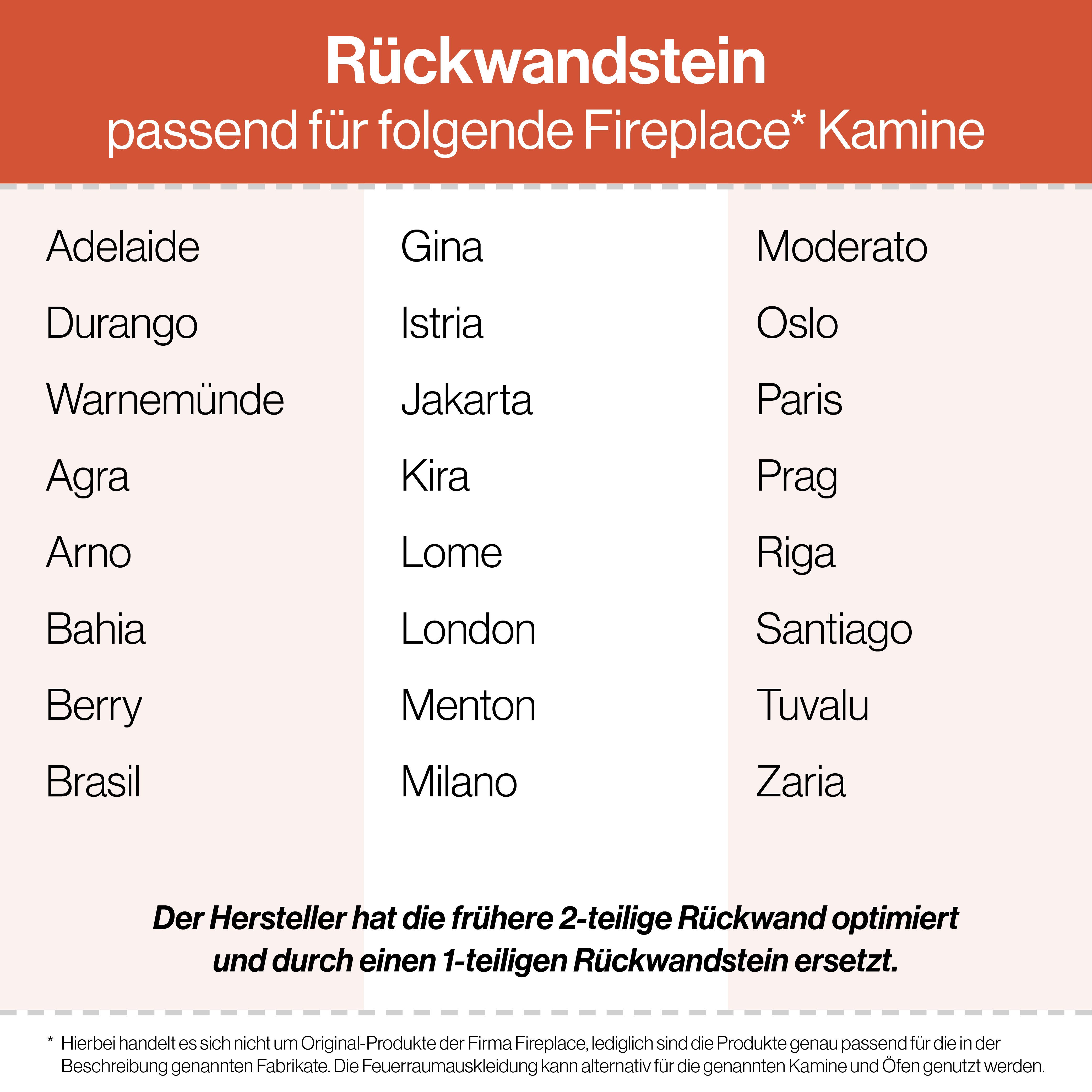Feuerfest 123 GmbH Feuerraumplatten Rückwandsteine passend für verschiedene günstig online kaufen