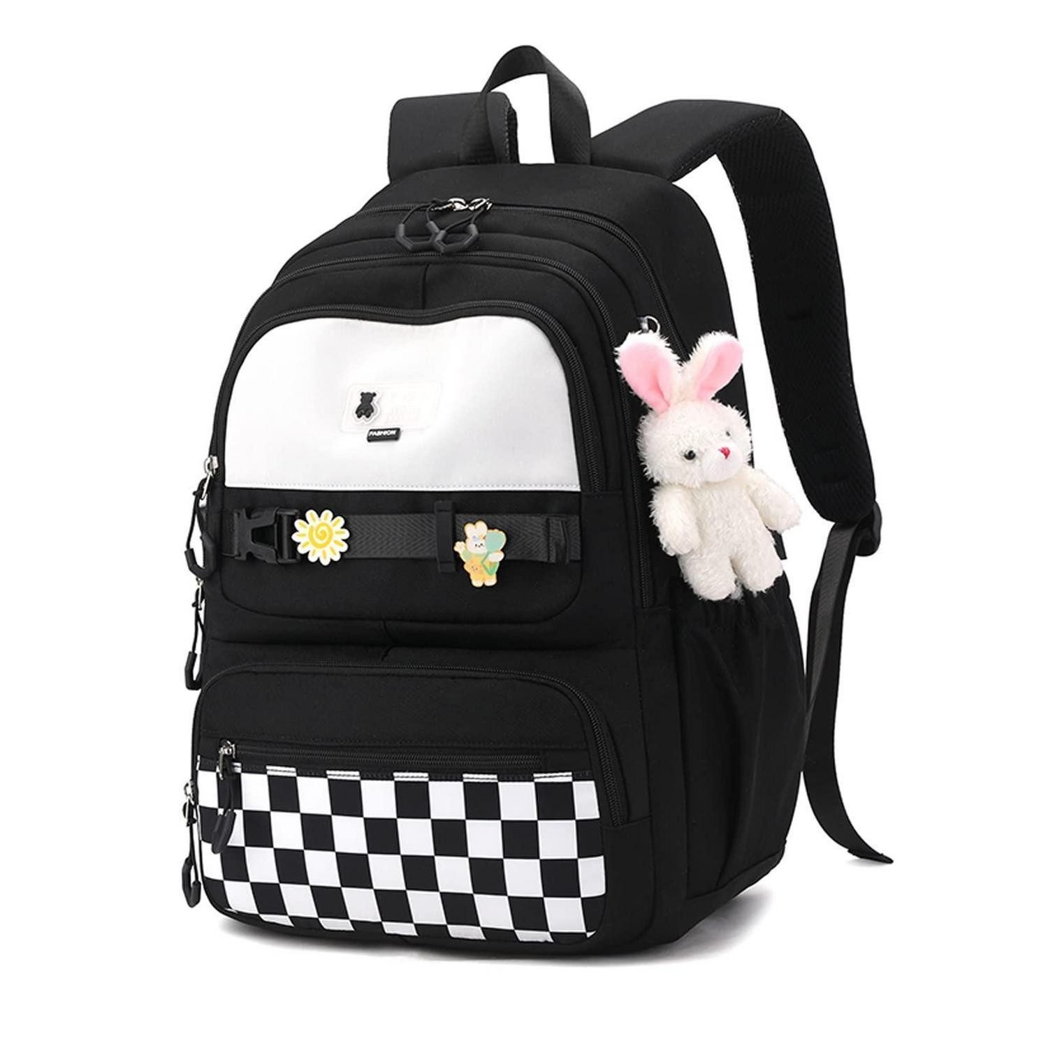 LuxusKollektion Schulrucksack Schulrucksack Mädchen Aesthetic 15.6" Laptop schwarz