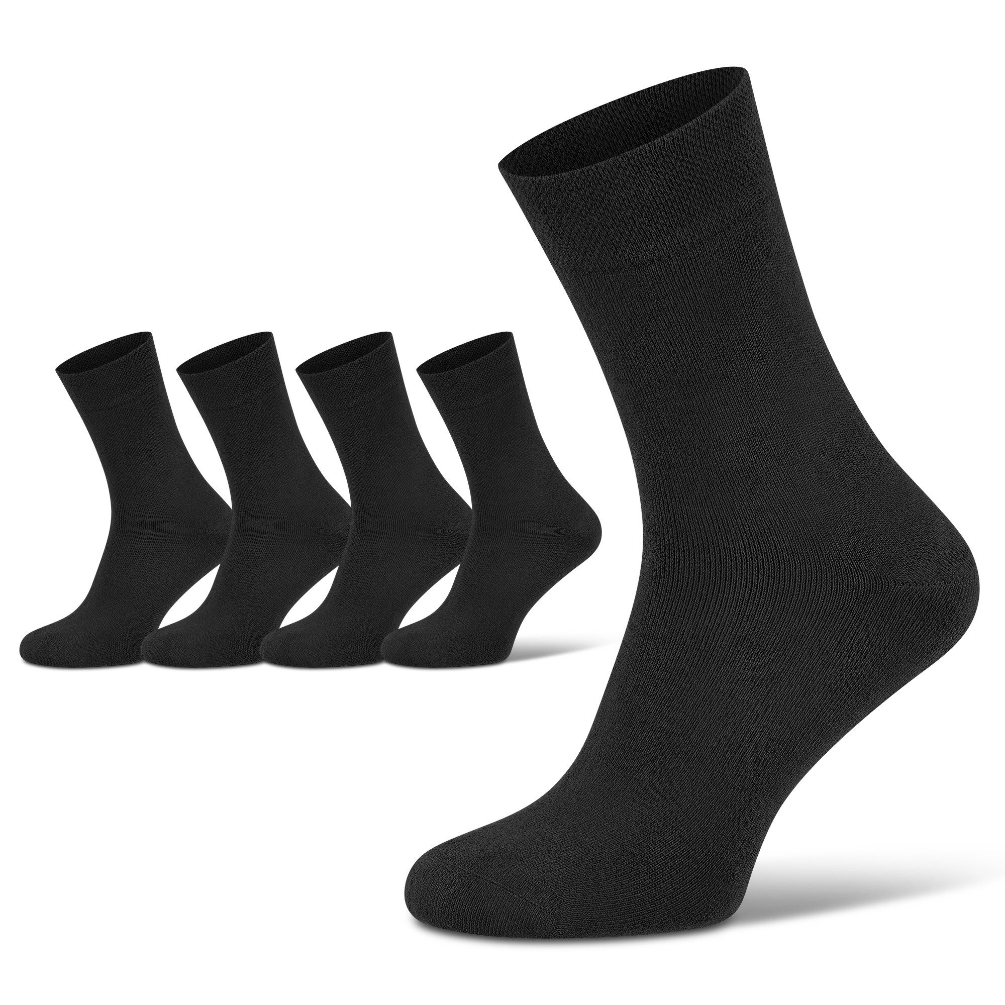 footart Thermosocken Bambus Viskose warmes Vollfrottee druckfrei ohne Gummi schwarz (2er Pack) atmungsaktiv, feuchtigkeitsableitend