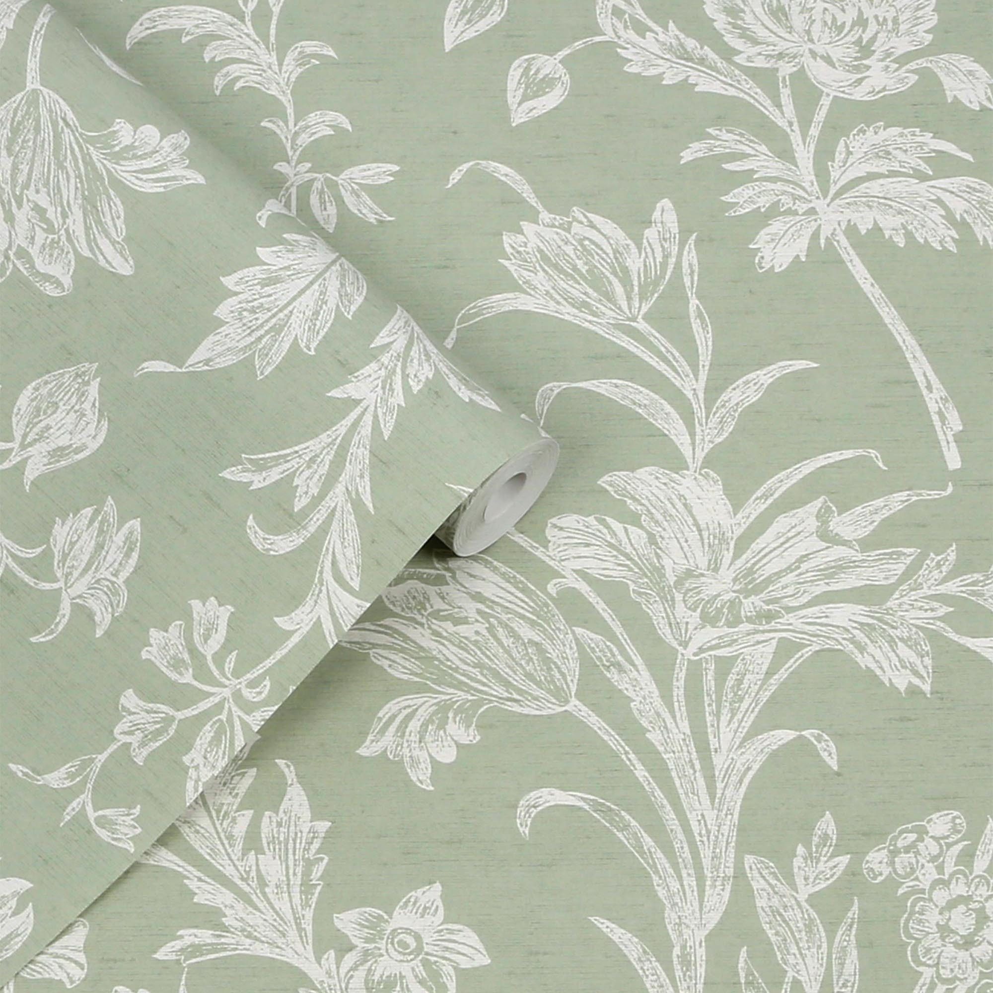 LAURA ASHLEY Vliestapete LLOYD, glatt, floral, günstig online kaufen