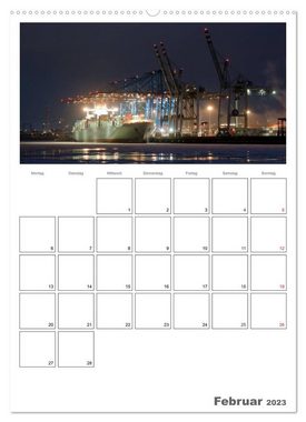 CALVENDO Wandkalender Hamburg bei Nacht (Premium, hochwertiger DIN A2 Wandkalender 2023, Kunstdruck in Hochglanz)