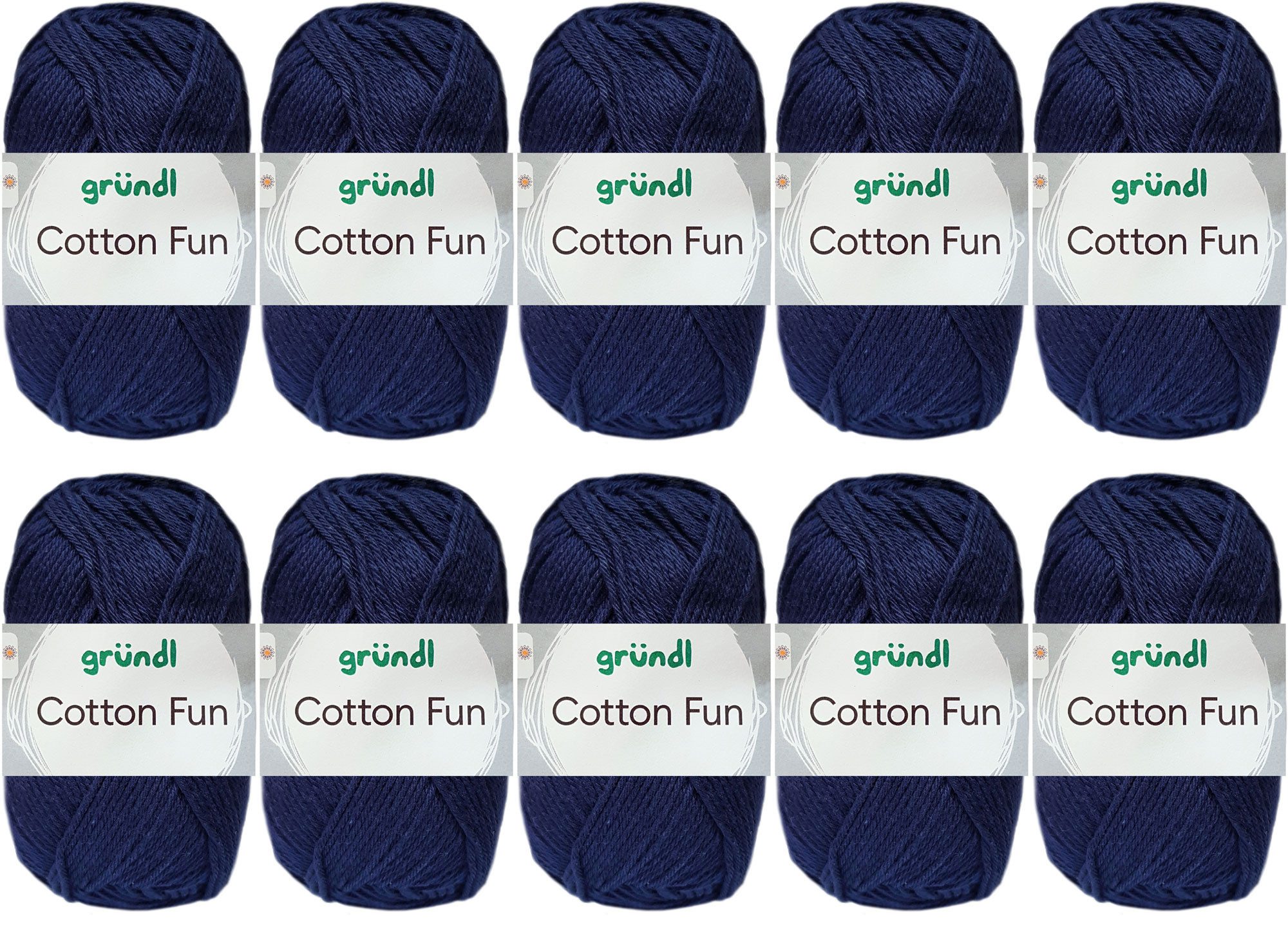 Gründl 10x50 Gramm Gründl Cotton Fun (von einer Farbe) Farbauswahl Häkelwolle