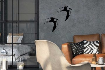ILLUMINO Wanddekoobjekt Metall Wanddeko Kunst Flussseeschwalbe 2er Set für Wohnung und Garten Vogel Gartendeko Wohn Wand Deko 150201