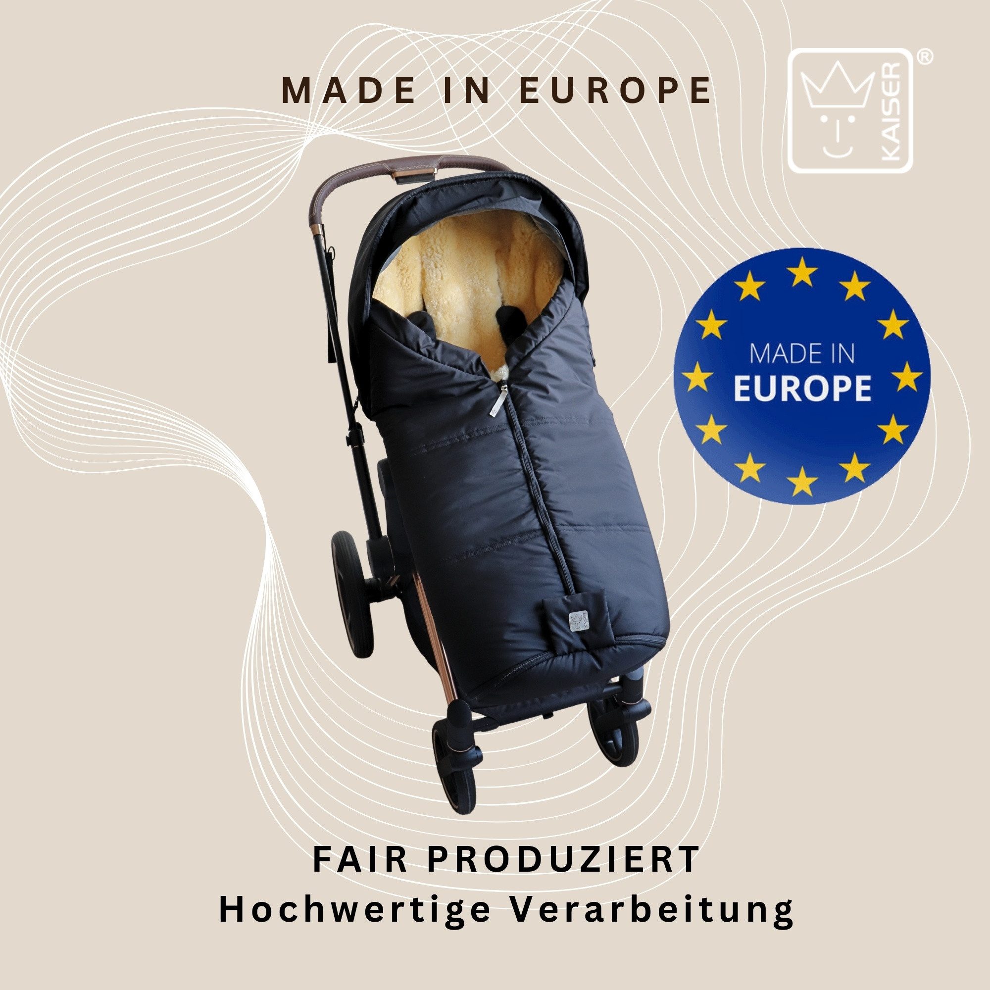 Kaiser Fußsack Iglu 2.0 Lammfell Kinderwagen Fußsack