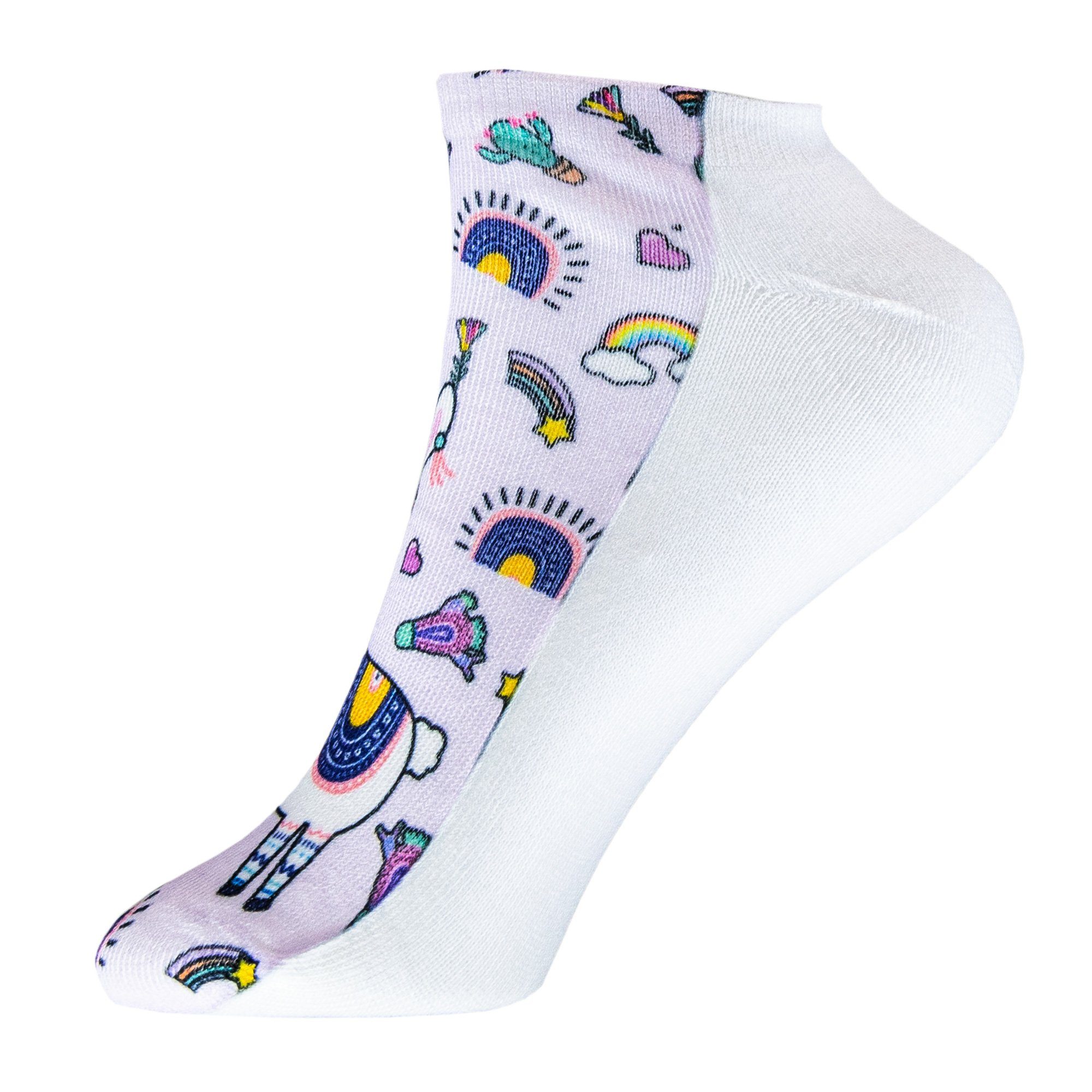 Lama Design– 1 cosey Socken Einheits-Größe 33-40 Lama Herzbrille – Kurzsocken Sneaker Paar