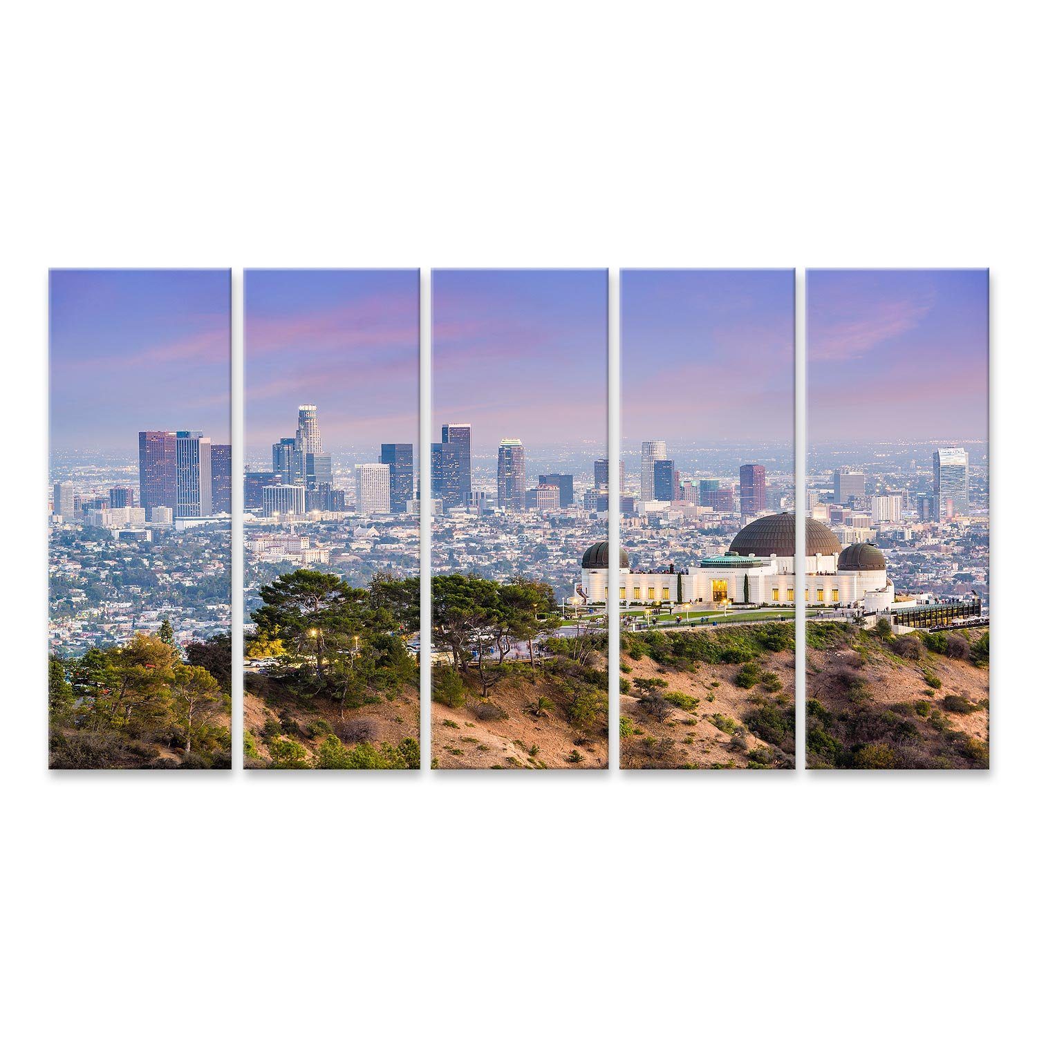 Leinwandbild Bild auf Leinwand Im Stadtzentrum Gelegene Skyline Los Angeles Kalifor