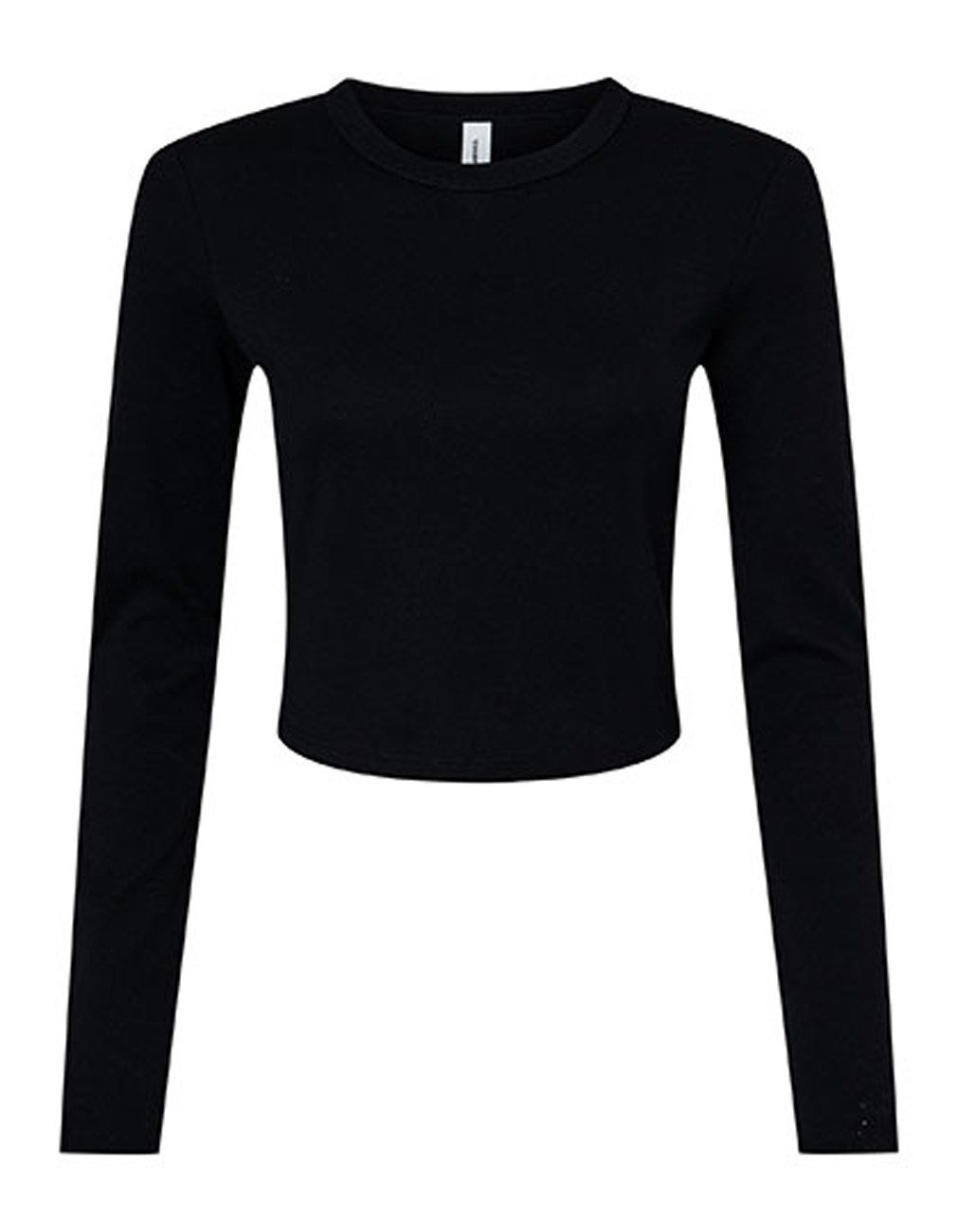 Bella + Canvas Langarmshirt bauchfreies Strecht Damen Shirt / Cropped Shirt für Frauen und Mädchen (1-tlg) Gr. XS bis XXL- Stretch-Passform