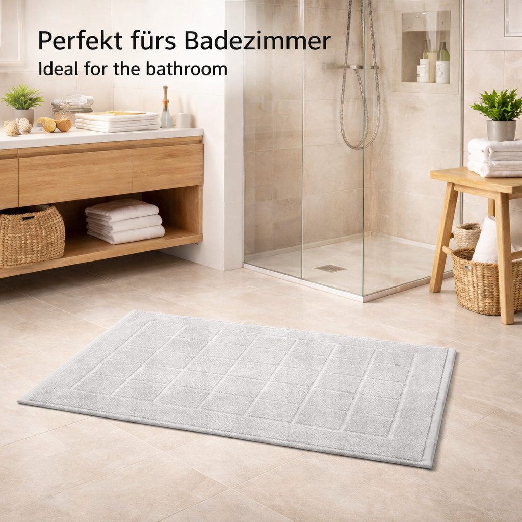 Betz Badematte Badvorleger Berlin Größe 50x70 cm Qualität 650 g/m², beidseitig nutzbar, Baumwolle, maschinenwäsche – Bild 2 von 5