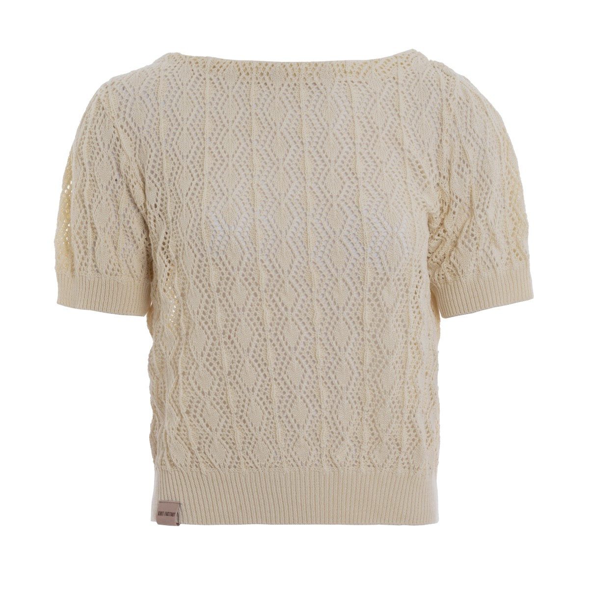Knit Factory Strickpullover Nomi Leinen 40 42 Braun 40/42 (1-tlg) Mix, Modell Nomi, für Frühjahr, Sommer