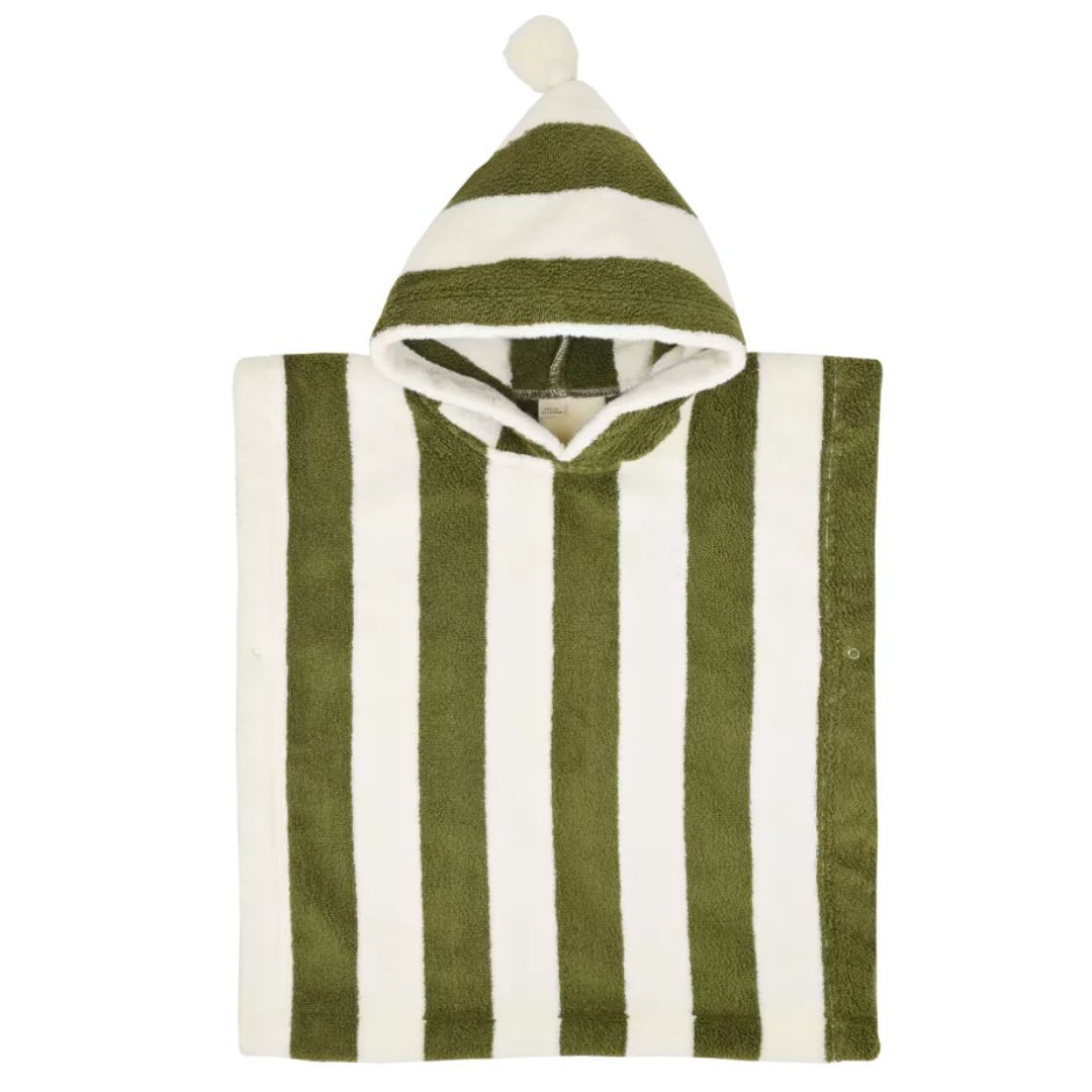suebidou Badeponcho Badeüberwurf mit Kapuze aus Baumwolle gestreift, nachhaltig, kreativ
