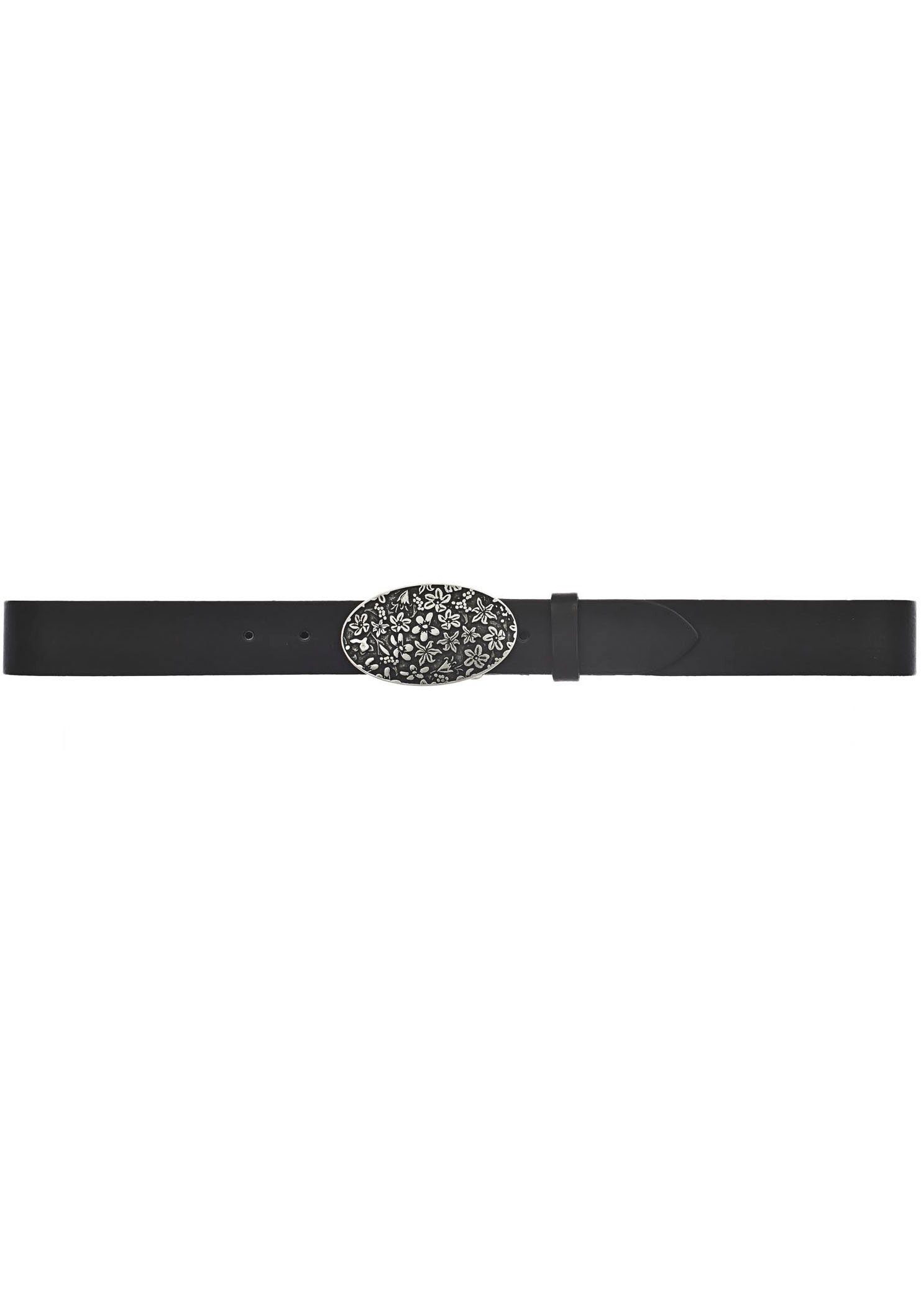 MUSTANG Koppelgürtel mit Silberfarbton Schließe in poliertem verzierter schwarz 790