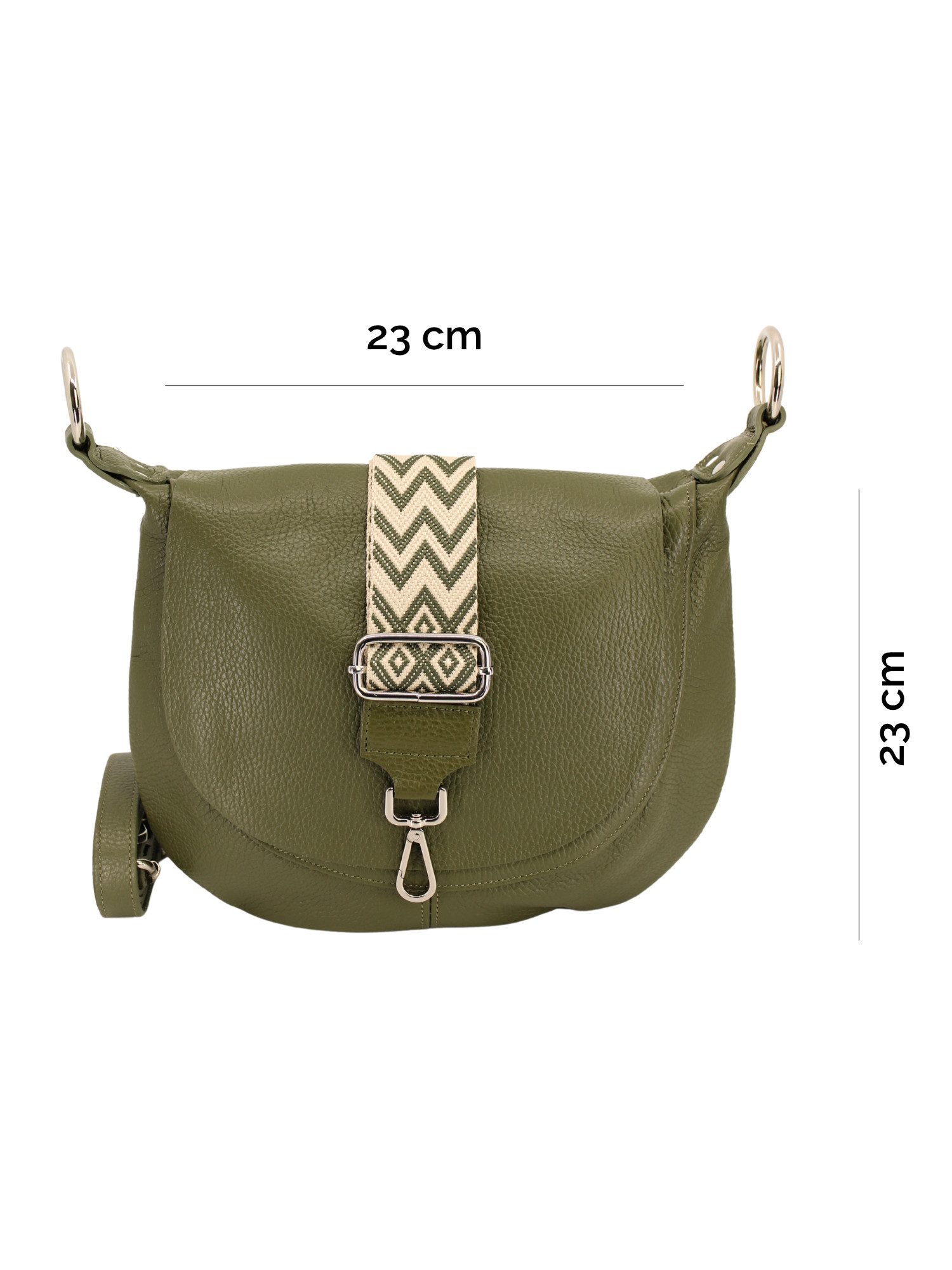 Adel Bags Schultertasche Kayla Ledertasche Made in Italy mit 2 Riemen, Zwei Tragegurte inklusive, Made in Italy