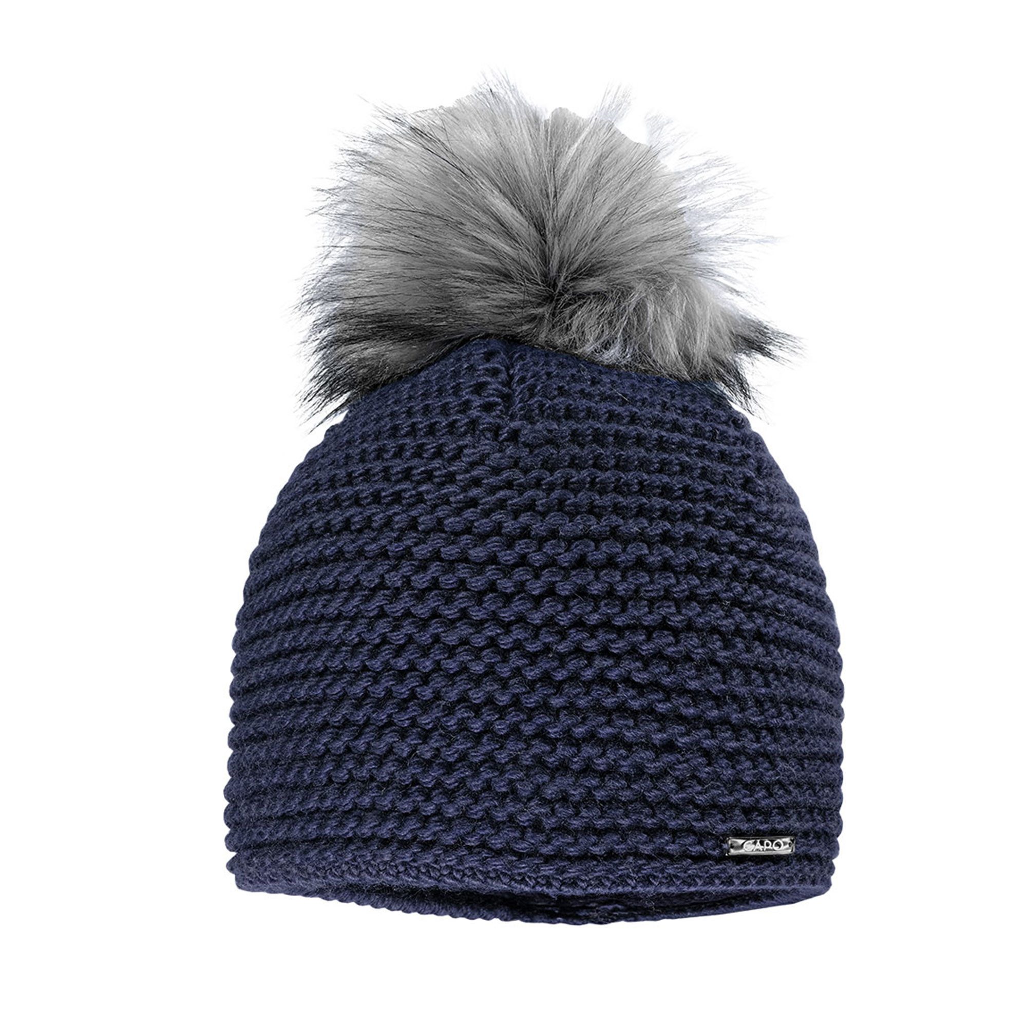 CAPO Bommelmütze Grobstrick, unifarben, gefüttert