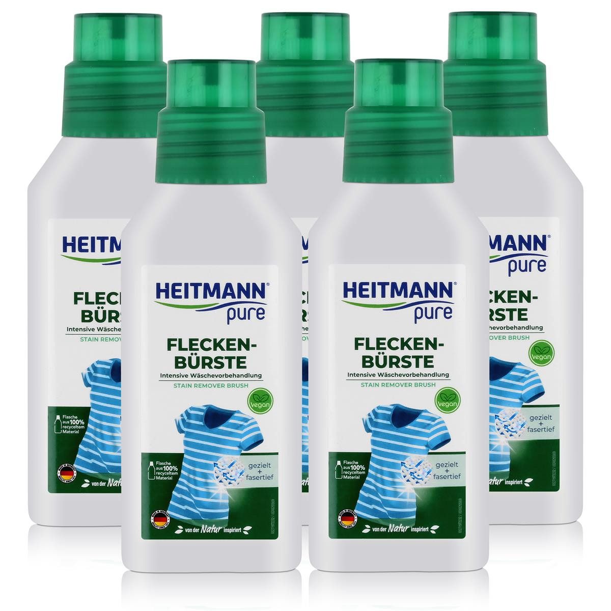 HEITMANN Heitmann pure Fleckenbürste 250ml - Intensive Wäschevorbehandlung (5er Fleckentferner