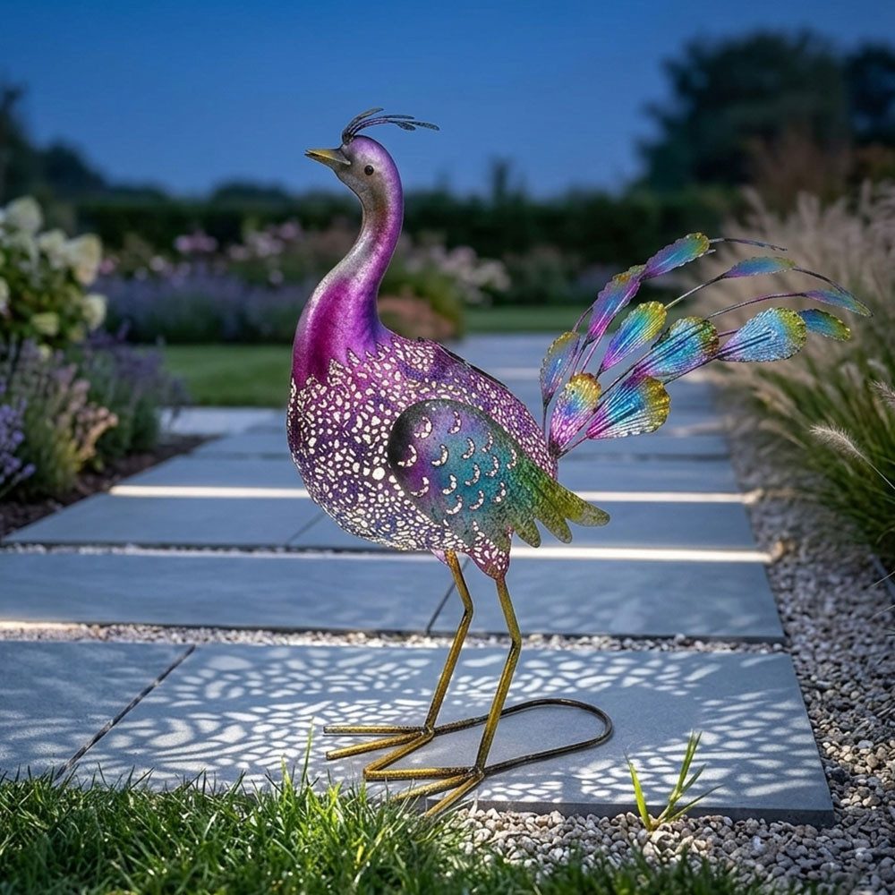 Harms Import LED Solarleuchte, LED-Leuchtmittel fest verbaut, Warmweiß, Solar Gartenskulptur für Außen Gartendeko Figur Terrassen