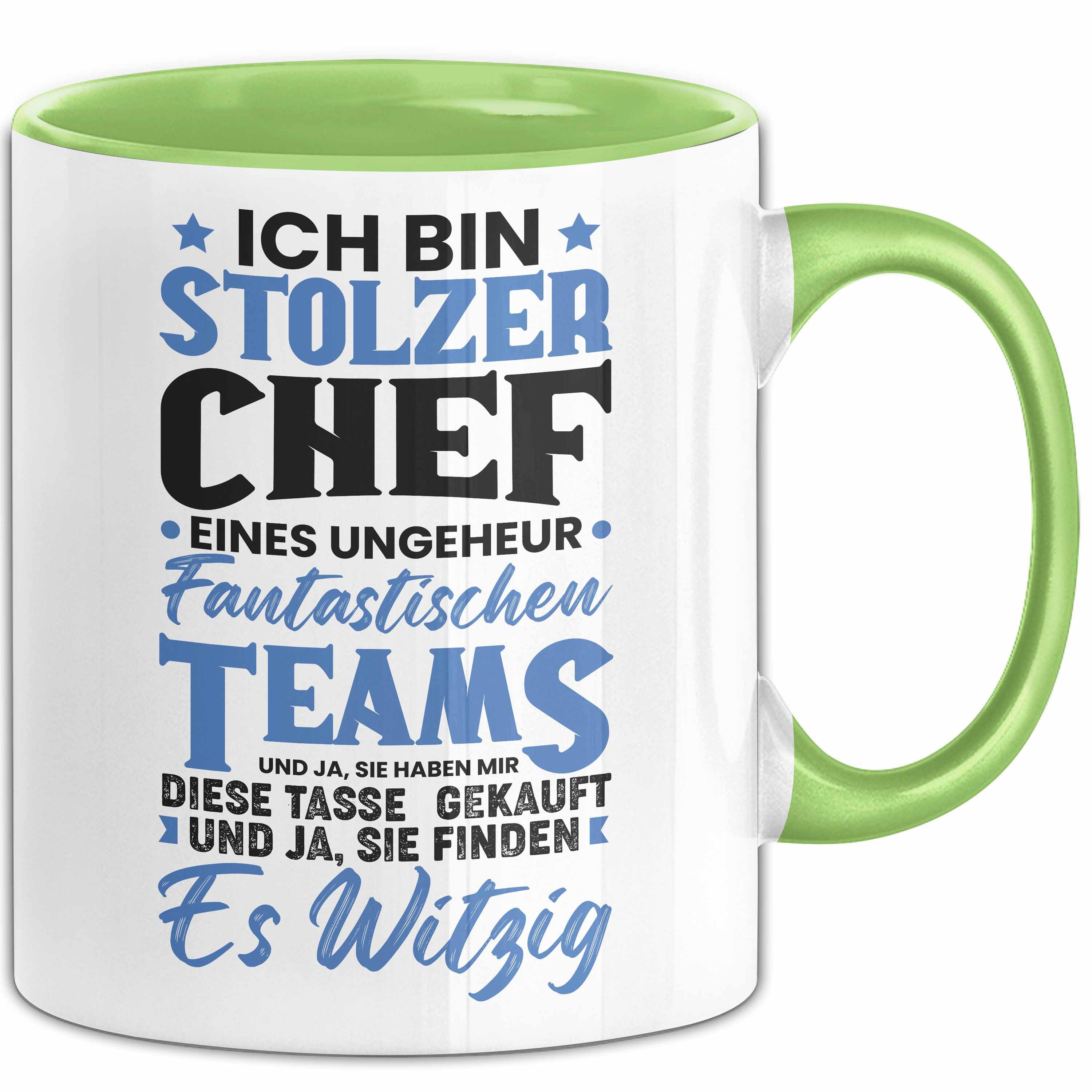 Joymaking Tazza Chef con scritta – Ich bin Stolzer Chef Eines Teams, divertente regalo per compleanno, Natale, regalo di addio per colleghi idee
