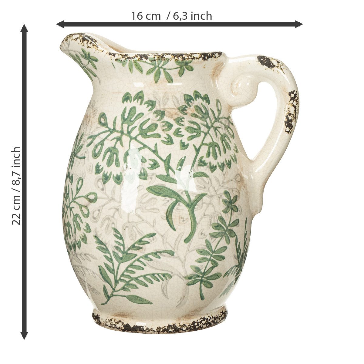 Viana Übertopf Charmanter Keramik Dekokrug im Landhausstil für zeitlose