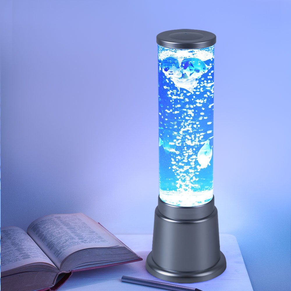 RGB LED Deko Steh Leuchte Wohn Zimmer Wasser Sprudel Säule Fische Stand  Lampe