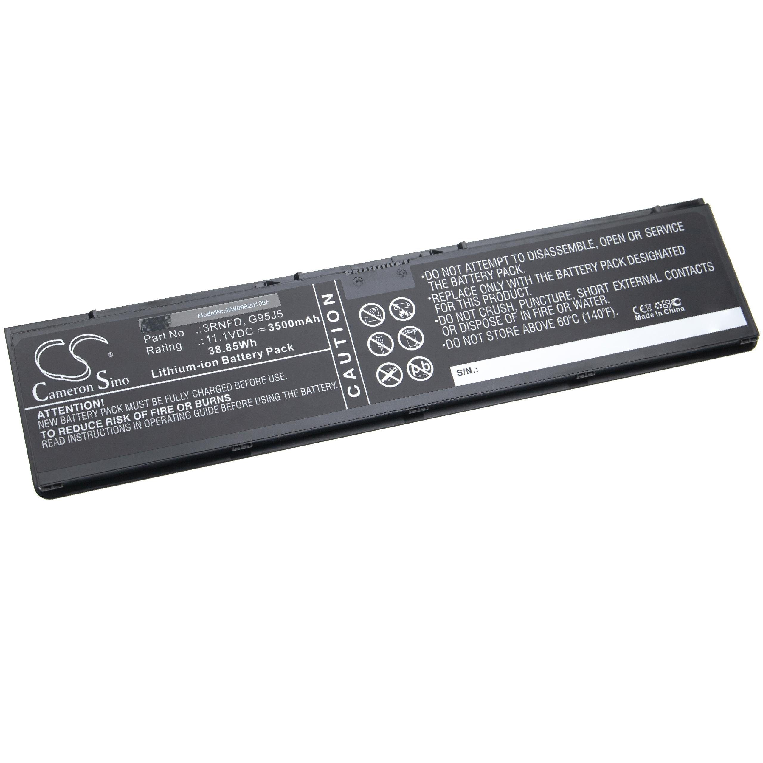 vhbw Akku Ersatz für Dell 34GKR, GV7HC, G95J5, F38HT, G0G2M, 3RNFD, Laptop-Akku Akku Li-Ion 3500 mAh (11,1 V, 1 St), Leistungsfähiger Austausch-Akku für Notebook, Wiederaufladbar, Jede