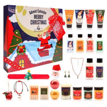 BODY & EARTH Adventskalender, 24 SPA-Produkte & Accessoires für Frauen - Handcreme Körperlotion, uvm