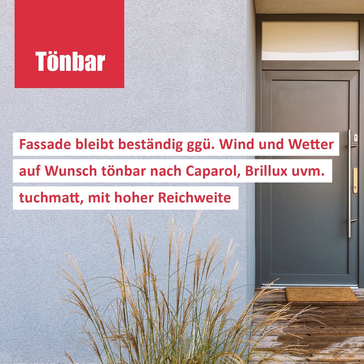 DICHTON Fassadenfarbe D.67W Nano Fassadenfarbe mit Abperleffekt, Silikonharz Fassadenschutz Wandfarbe mit Abperleffekt