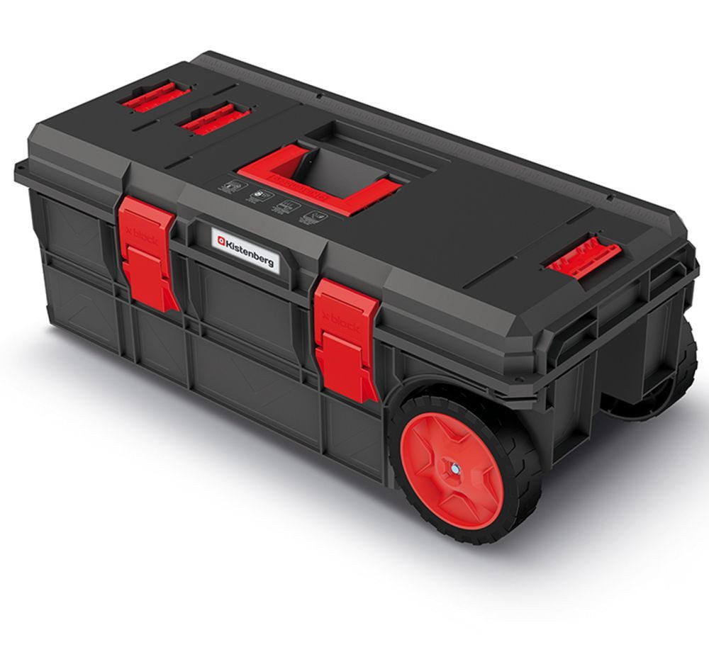 Prosperplast Werkzeugkoffer Kistenberg mobile Werkzeugkiste X BLOCK PRO WAGON mit Rädern KXB8040W