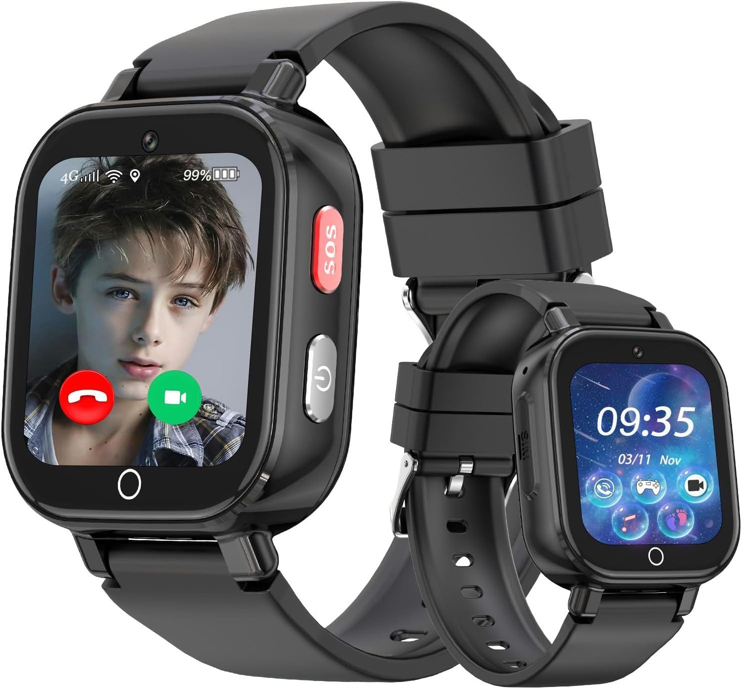CATGIFF Smartwatch (2,5 cm, sim-karte), Kinder Smartwatch mit sicheren Funktionen