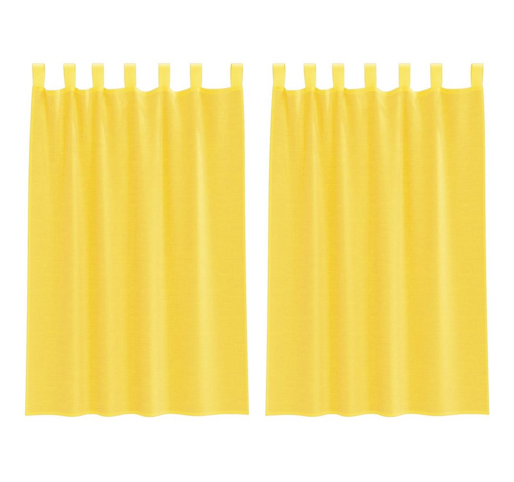 vidaXL Vorhang Voile Vorhänge mit Schlaufen 2 Stk. Gelb 140x175 cm (1 St)