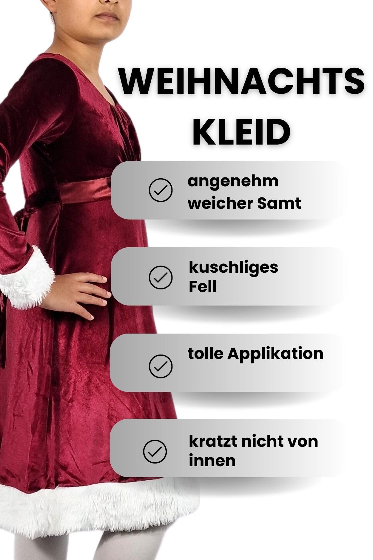 Berlinsel Abendkleid Mädchen Weihnachtsgeschenk Weinrot als Weihnachtsabend, für Weihnachtsoutfit Partykleid oder Weihnachtskleid Weihnachtsfoto 2023 Festtagskleid