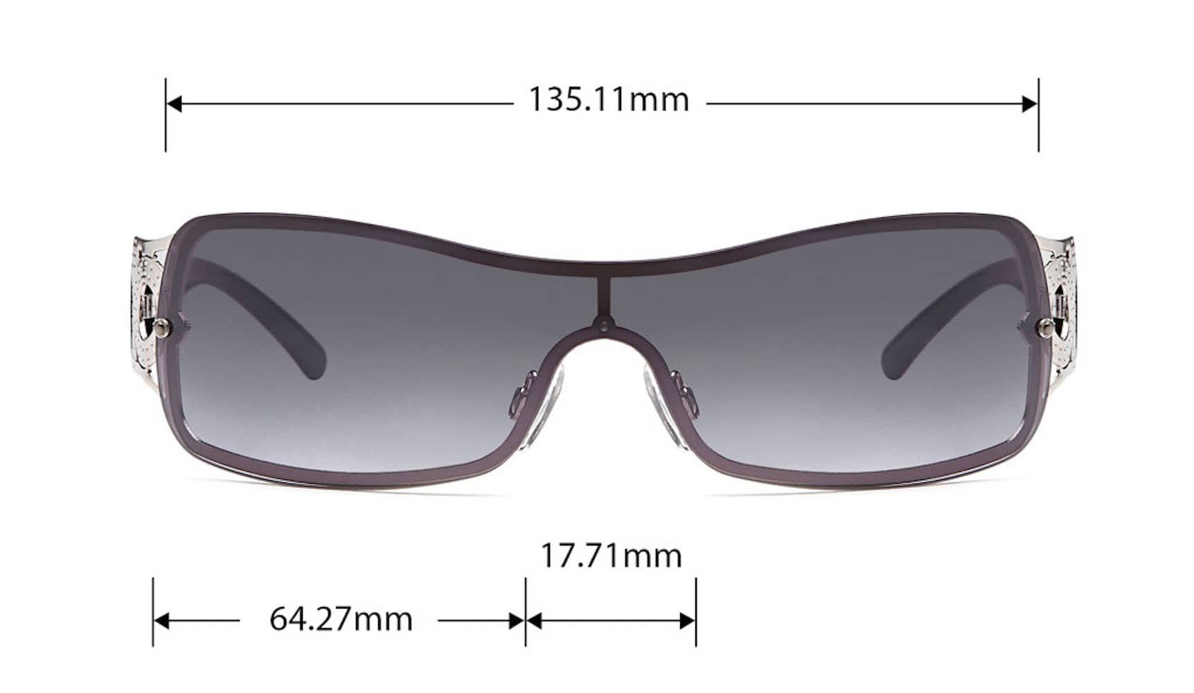 Monoscheibensonnenbrille Sonnenbrille verziertem Monoscheiben Damen (1-St) Eyewear BEZLIT mit Schwarz Bügel