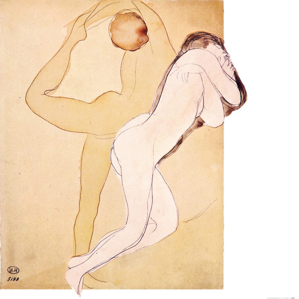 Poster Auguste Rodin Kunstdruck Bild - Weibliches Paar, 1840-1917