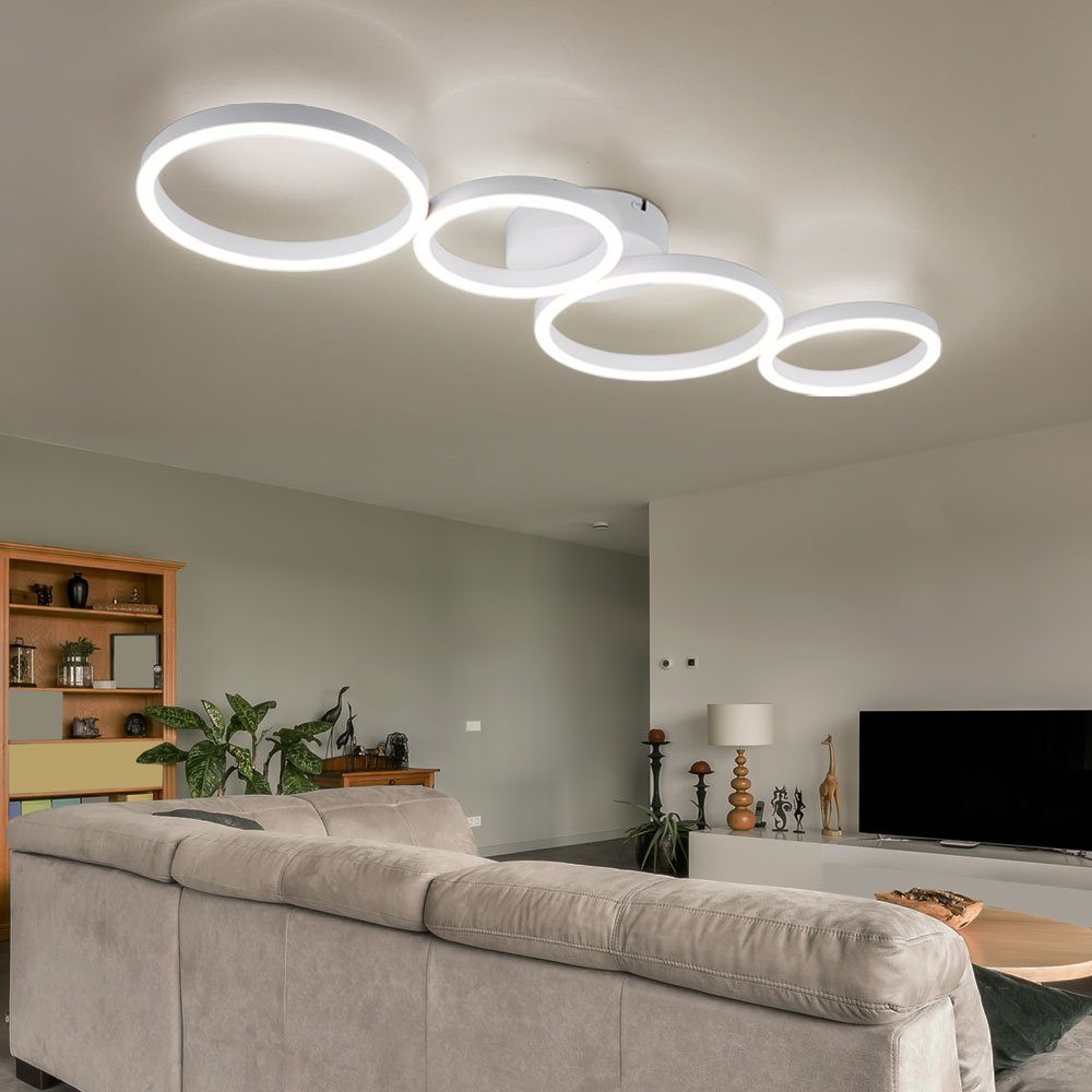 etc-shop LED Deckenleuchte, LED-Leuchtmittel Esszimmer modern Warmweiß, Deckenlampe LED fest verbaut, Wohnzimmerlampe LED
