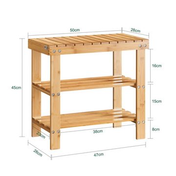 SoBuy Schuhregal FSR02-K, Sitzbank Schuhbank aus Bambus