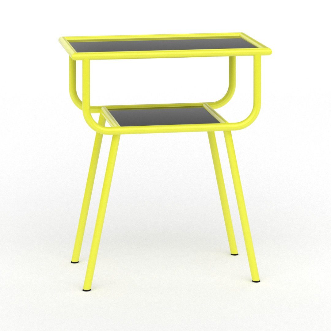 - Siblo Jugendzimmer aus modernes Schlafzimmer Plexiglas Gelb mit Nachttisch - Nachttisch Nachttisch Tischplatte Regal moderner - bunter Teco - Ein