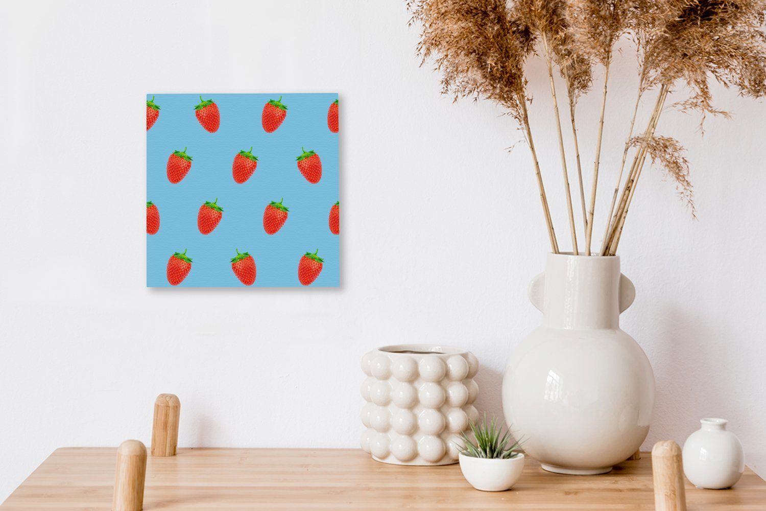 OneMillionCanvasses® Leinwandbild Erdbeere - Schlafzimmer - Leinwand St), Wohnzimmer für Muster Sommer, Bilder (1