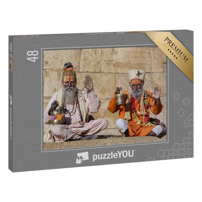 puzzleYOU Puzzle Zwei Männer auf der Straße in Jaisalmer Indien 48 Puzzleteile puzzleYOU-Kollektionen Indien