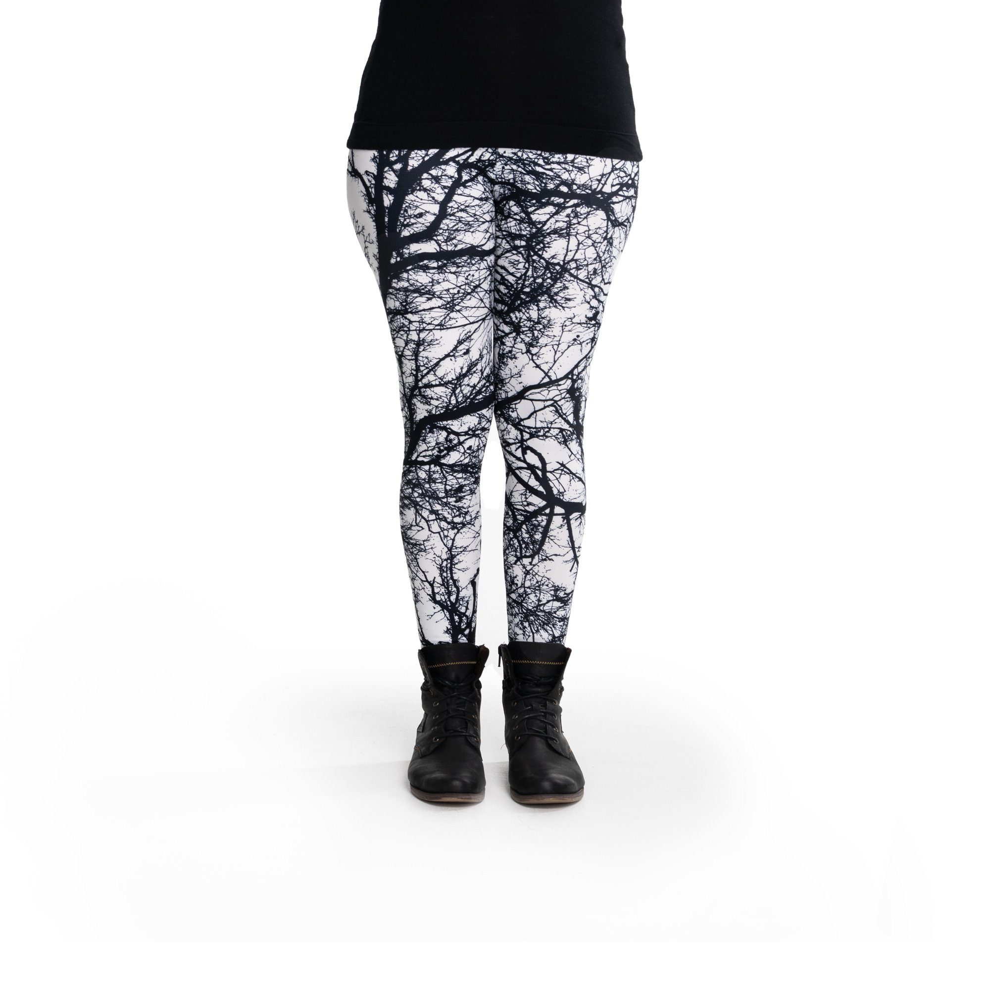 cosey Леггинсы Bunte Bedruckte Motiv-Leggings Baum/Wald (Einheitsgröße XS-L) Trees