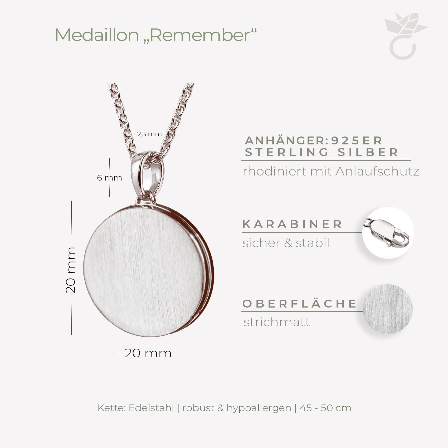 Amoonic Amulett Medaillon Rund zum Öffnen für Bilder Silber 925 Kette für Foto (inkl. Schmucketui), Anhänger aufklappbar befüllbar Foto Gold Rosegold vergoldet Geschenk