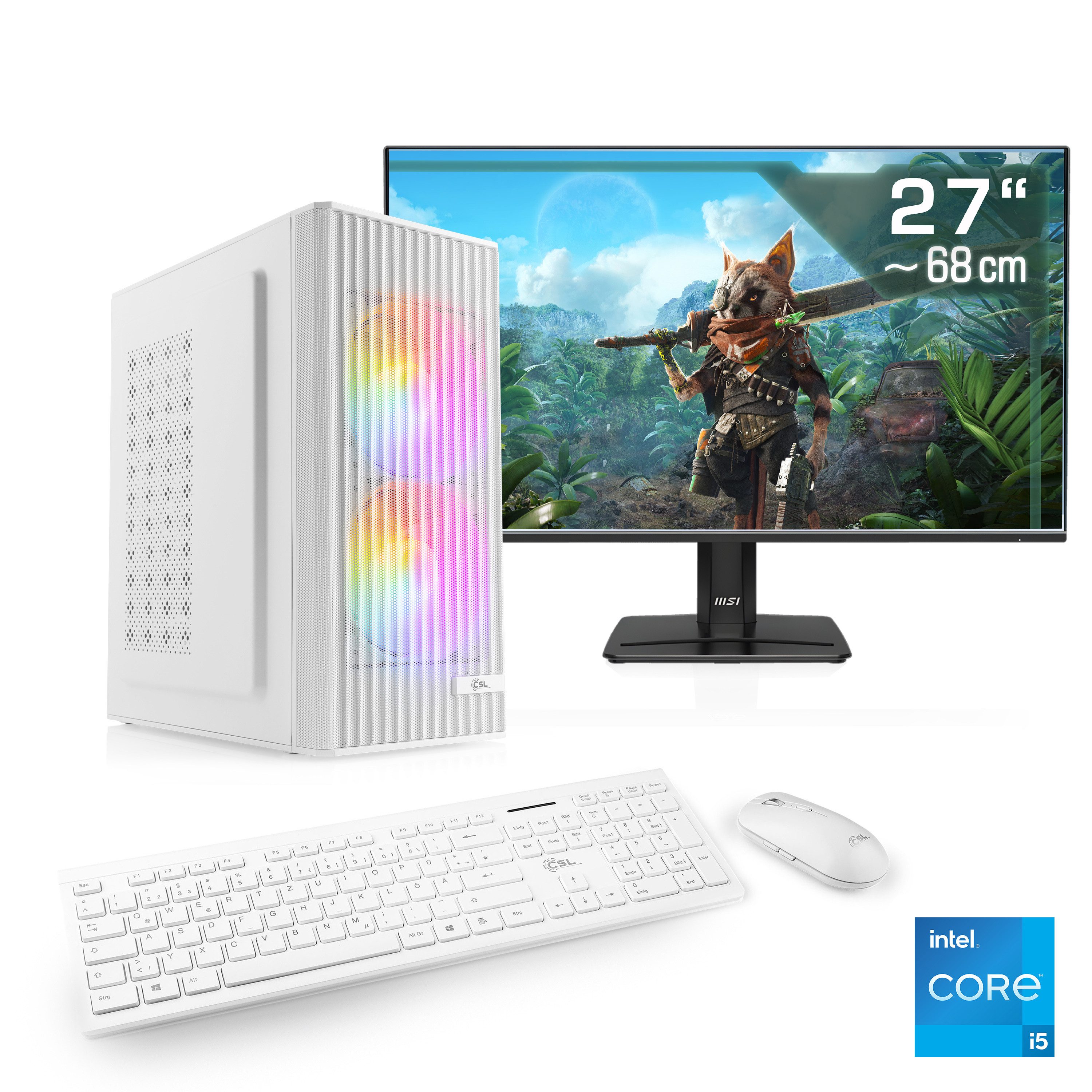 CSL Spectrum V25255W PC-Komplettsystem (27", Intel® Core i5 12400F, GeForce RTX 5060, 32 GB RAM, 1000 GB SSD)