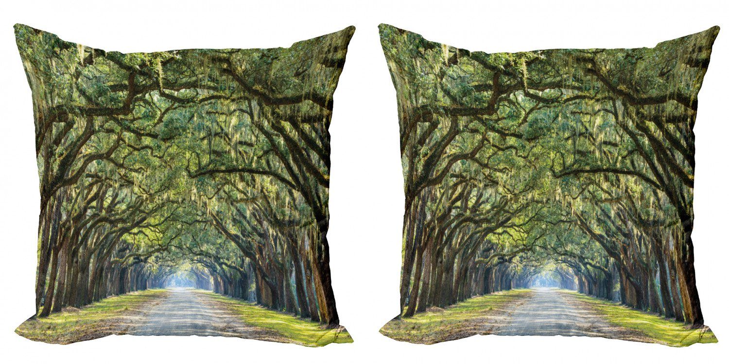 Kissenbezüge Modern Accent Doppelseitiger Digitaldruck, Abakuhaus (2 Stück), Wald Serene Pathway Trekking