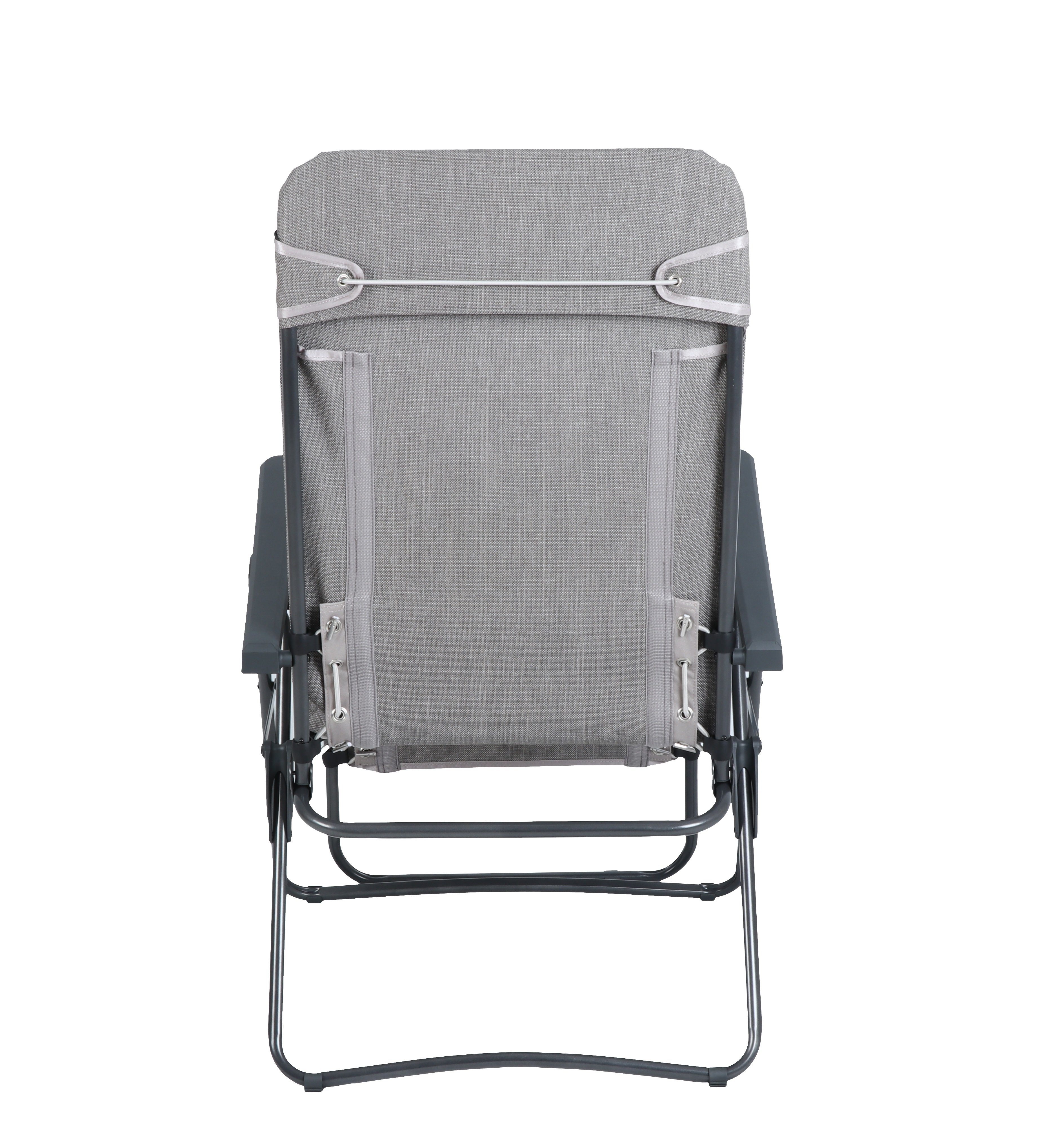 Bel-Sol Gartenliege Relaxliege hellgrau Liegestuhl Sonnenliege XL Relaxsessel Relaxstuhl, Bel-Sol Relaxsessel, 1 St., Relaxsessel mit Kopfkissen, stufenlos verstellbar klappbar 110 kg Tragkraft Camping