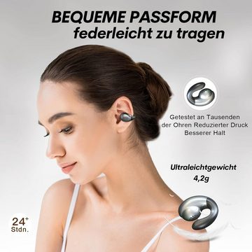 Xmenha HiFi-Stereo-Sound Mini Open-Ear-Kopfhörer (Dank Umgebungsgeräuschunterdrückung und klaren Anrufen bleiben Sie während des Sports konzentriert und verbunden, ohne Störungen., leichtes Design, LED-Anzeige & Touch-Steuerung für maximale Freiheit)