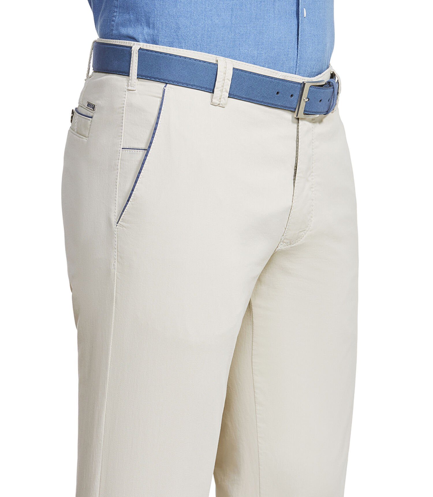 MEYER Regular-fit-Jeans Pima im linken Modell Chino beige Taschenbeutel Sicherheitstasche YORK mit Cotton NEW